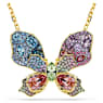Přívěsek s broží Idyllia, Různé výbrusy, Pavé, Motýl, Vícebarevný, Pokoveno ve zlatém odstínu - Swarovski, 5709951