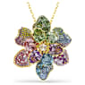 Idyllia pendant and brooch, Mixed cuts, Pavé, Flower, Multicolored, Gold-tone plated - Swarovski, 5709952