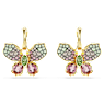 Idyllia drop earrings, Mixed cuts, Pavé, Butterfly, Multicolored, Gold-tone plated - Swarovski, 5709953