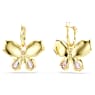 Idyllia drop earrings, Mixed cuts, Pavé, Butterfly, Multicolored, Gold-tone plated - Swarovski, 5709953