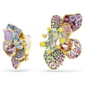 Idyllia clip earrings, Asymmetrical design, Mixed cuts, Pavé, Flower, Multicolored, Gold-tone plated - Swarovski, 5709957