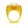 Dulcis cocktail ring, Cushion cut, Pavé, Yellow - Swarovski, 5709977