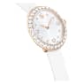 Matrix Tennis watch, Swiss Made, Leather strap, White, Champagne gold-tone finish - Swarovski, 5710103