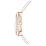 Matrix Tennis watch, Swiss Made, Leather strap, White, Champagne gold-tone finish - Swarovski, 5710103