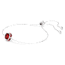Birthstone bracelet, Square cut, January, Red, Rhodium plated - Swarovski, 5710514