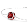 Birthstone bracelet, Square cut, January, Red, Rhodium plated - Swarovski, 5710514