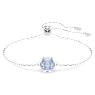 Birthstone 브레이슬릿, 스퀘어 컷, 3월, 블루, 로듐 플래팅 - Swarovski, 5710515