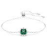 Birthstone Armband, Kvadratslipad, Maj, Grön, Rodiumpläterad - Swarovski, 5710516