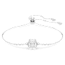 Birthstone bracelet, Square cut, April, White, Rhodium plated - Swarovski, 5710517