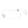 Pulseira Birthstone, Lapidação quadrada, Abril, Branca, Lacado a ródio - Swarovski, 5710517