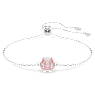 Birthstone bracelet, Square cut, June, Pink, Rhodium plated - Swarovski, 5710518