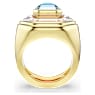 Koktajl prstan Chroma, Osmerokotni rez, Modri, PVD zlatega odtenka - Swarovski, 5710520