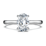 Eternity solitaire ring, Lab-grown diamonds 1 ct tw, Oval shape, 14K white gold - Swarovski, 5710739