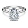 Eternity solitaire ring, Lab-grown diamonds 2 ct tw, Oval shape, 14K white gold - Swarovski, 5710756