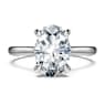Eternity solitaire ring, Lab-grown diamonds 2 ct tw, Oval shape, 14K white gold - Swarovski, 5710756