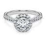 Eternity halo solitaire ring, Lab-grown diamonds 1.33 ct tw, Round shape, 14K white gold - Swarovski, 5710773