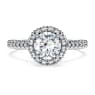 Eternity halo solitaire ring, Lab-grown diamonds 1.33 ct tw, Round shape, 14K white gold - Swarovski, 5710773