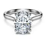 Eternity solitaire ring, Lab-grown diamonds 3 ct tw, Oval shape, 14K white gold - Swarovski, 5710802