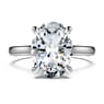 Eternity solitaire ring, Lab-grown diamonds 3 ct tw, Oval shape, 14K white gold - Swarovski, 5710802