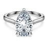 Eternity solitaire ring, Lab-grown diamonds 3 ct tw, Pear shape, 14K white gold - Swarovski, 5710871