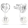 Imber 耳環袋, 水晶珍珠，心形切割, 心形, 藍色, 鍍白金色 - Swarovski, 5711347
