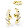 Imber ear cuff, Set (3), Round cut, White, Gold-tone plated - Swarovski, 5711482