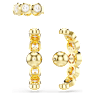 Imber ear cuff, Set (3), Round cut, White, Gold-tone plated - Swarovski, 5711482