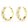 Pendientes de aro Imber, Talla redonda, Blancos, Baño tono oro - Swarovski, 5711483