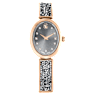 Crystal Rock Oval watch, Swiss Made, Crystal bracelet, Gray, Rose gold-tone finish - Swarovski, 5711695