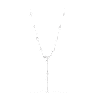 Constella Y necklace, Crystal pearl, Round cuts, White, Rhodium plated - Swarovski, 5711830