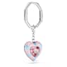 Dulcis key ring, Heart cut, Heart, Multicolored, Rhodium plated - Swarovski, 5713882