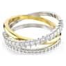 Anello Hyperbola, Taglio misto, Bianco, Mix di finiture - Swarovski, 5714165