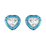 Náušnice klipsy Dulcis, Srdcový výbrus, Pavé, Srdce, Modré, Pokoveno rhodiem - Swarovski, 5714385