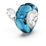 Náušnice klipsy Dulcis, Srdcový výbrus, Pavé, Srdce, Modré, Pokoveno rhodiem - Swarovski, 5714385