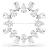 Matrix brooch, Pear cut, White, Rhodium plated - Swarovski, 5714646
