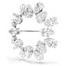 Matrix brooch, Pear cut, White, Rhodium plated - Swarovski, 5714646
