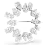 Matrix brooch, Pear cut, White, Rhodium plated - Swarovski, 5714646