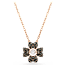 Idyllia pendant, Clover, Black, Rose gold-tone plated - Swarovski, 5714901