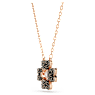Idyllia pendant, Clover, Black, Rose gold-tone plated - Swarovski, 5714901