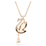 Swan 鏈墜, 天鵝, 白色, 鍍玫瑰金色調 - Swarovski, 5714903