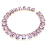 Collar Tennis Millenia, Cristales de gran tamaño, Talla octogonal, Morado, Baño tono oro - Swarovski, 5715330
