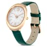 Imber watch, Swiss Made, Leather strap, Green, Rose gold-tone finish - Swarovski, 5717536
