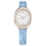 Orologio Imber, Fabbricato in Svizzera, Cinturino in pelle, Blu, Finitura in tonalità champagne dorato - Swarovski, 5717539