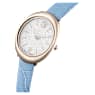 Imber ウォッチ, スイス製, レザーストラップ, ブルー, シャンパンゴールドトーン仕上げ - Swarovski, 5717539