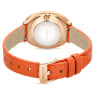 Imber watch, Swiss Made, Leather strap, Orange, Rose gold-tone finish - Swarovski, 5717543
