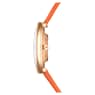 Imber watch, Swiss Made, Leather strap, Orange, Rose gold-tone finish - Swarovski, 5717543