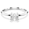 Prsten Attract, Čtvercový výbrus, Bílá, Pokoveno rhodiem - Swarovski, 5717552