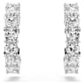 Anneaux d'oreilles Mini Hoop, Taille ronde, Blanches, Métal rhodié - Swarovski, 5717567