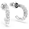 Anneaux d'oreilles Mini Hoop, Taille ronde, Blanches, Métal rhodié - Swarovski, 5717567