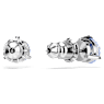 Solitaire stud earrings, Light blue, Rhodium plated - Swarovski, 5717573